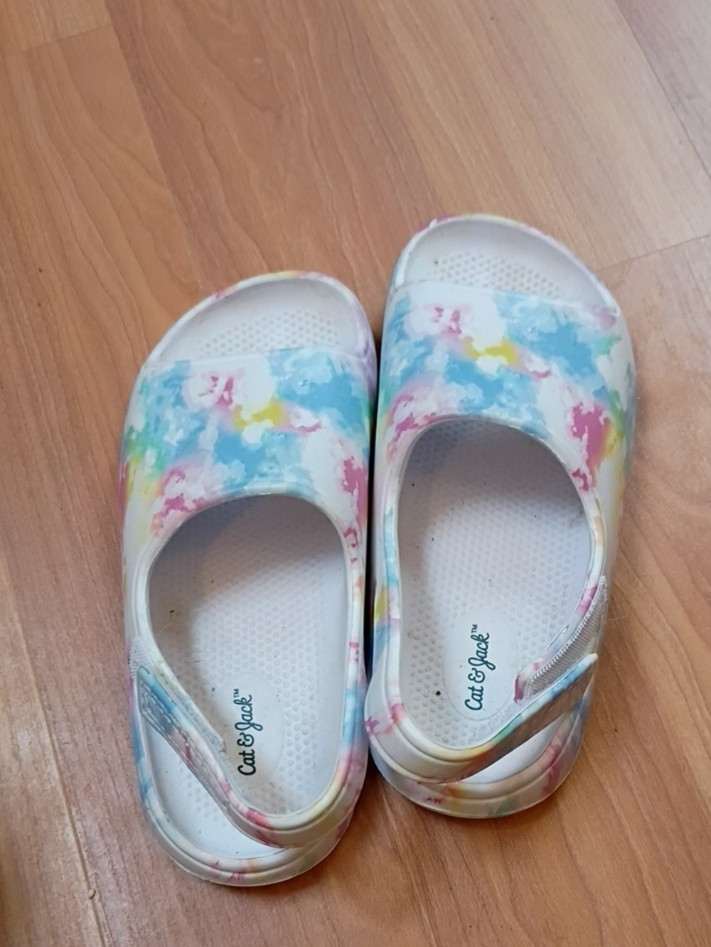 Cat & Jack Tie-Dye Water-Friendly Kids Clogs - White Multi